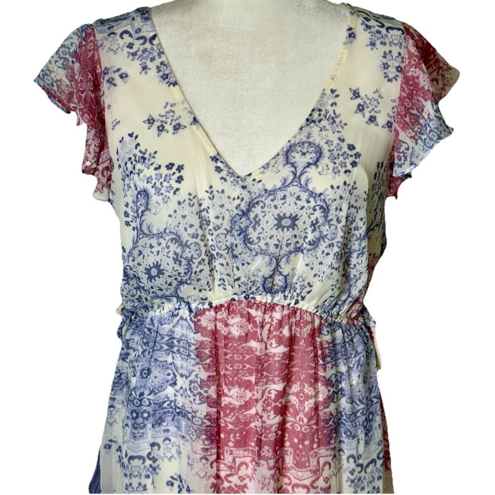 Knox Rose Women's Boho Festival Patchwork Maxi Dress Empire Waist Flowy Beach Sm - Picture 3 of 9